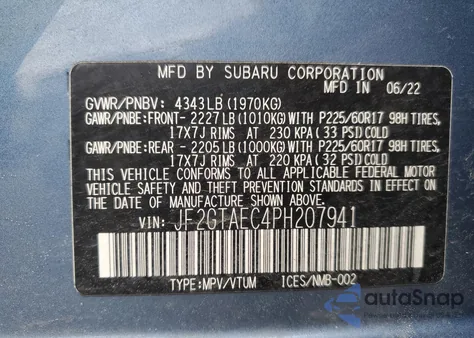2023 Subaru Crosstrek Premium from USA, damaged, VIN JF2GTAEC4PH207941